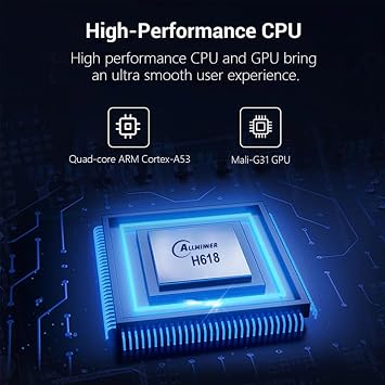 CHROX TV Box, TX98 PRO Android 14.0 Smart Box H618 Quad-Core 64Bit ARM Corter-A53 CPU Mali G31 MP2 GPU 8K Output BT5.0 2.4Ghz/5Ghz Wifi 100M LAN Enternet,4GB+64GB