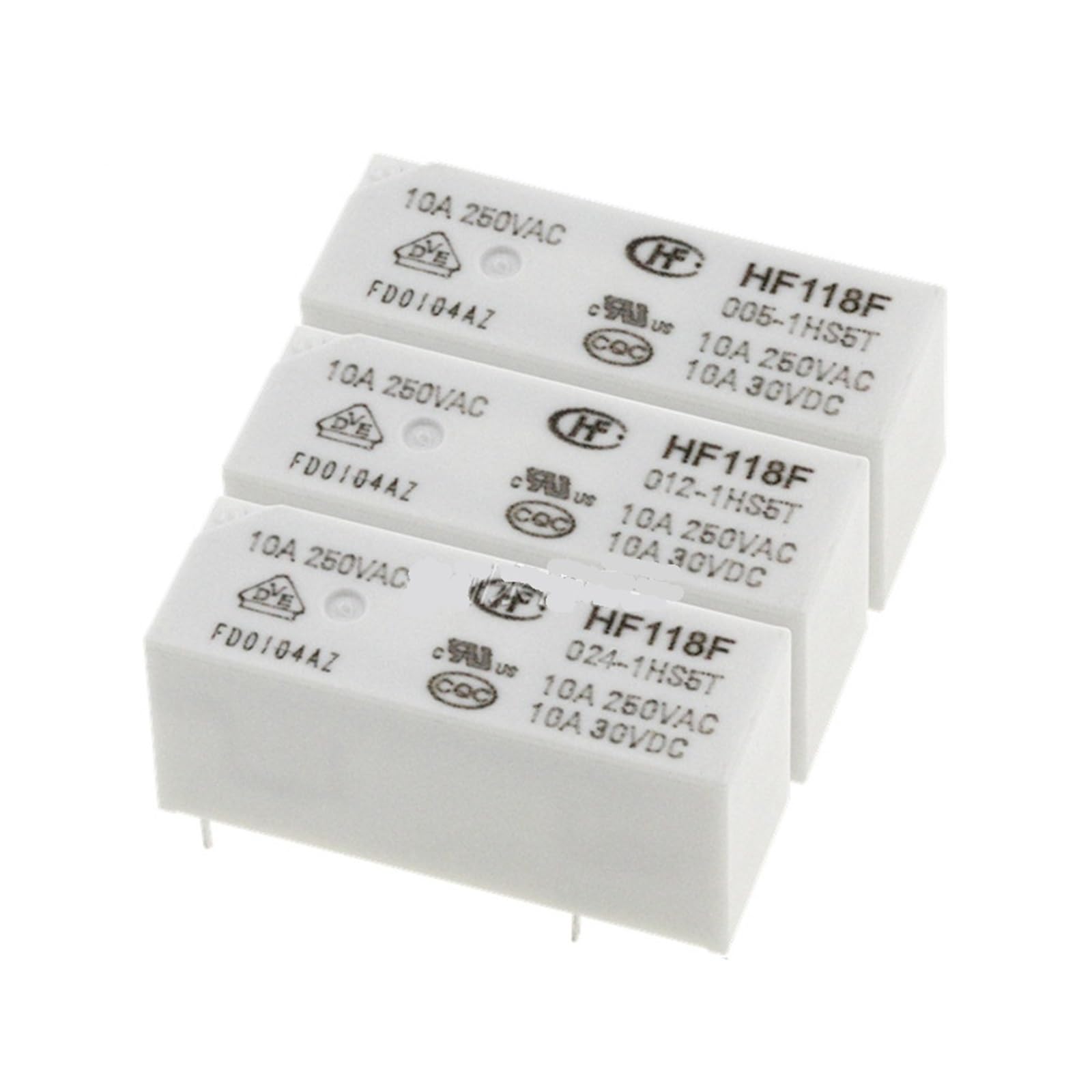 Relais HF115F HF118F-005-1HS5T tension 5VDC commande électronique 10A 4 pins - 3