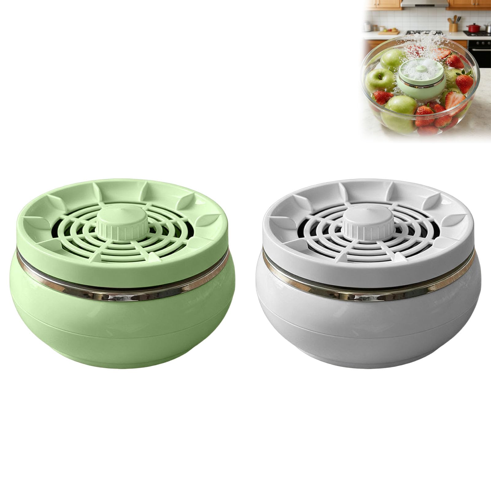 Portable Household Fruit Washer Vegetable Cleaning Gadget Fruit Washing Machine,Waterproof Portable Long-Lasting Food Purifier,Multifunctional Fruit and Vegetable Washer (White) - 5