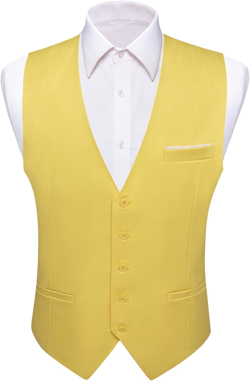 Barry.Wang Mens Formal Herringbone Vest Plaid Leisure V-neck Slim Fit Waistcoat for Party Prom Wedding - Image 5