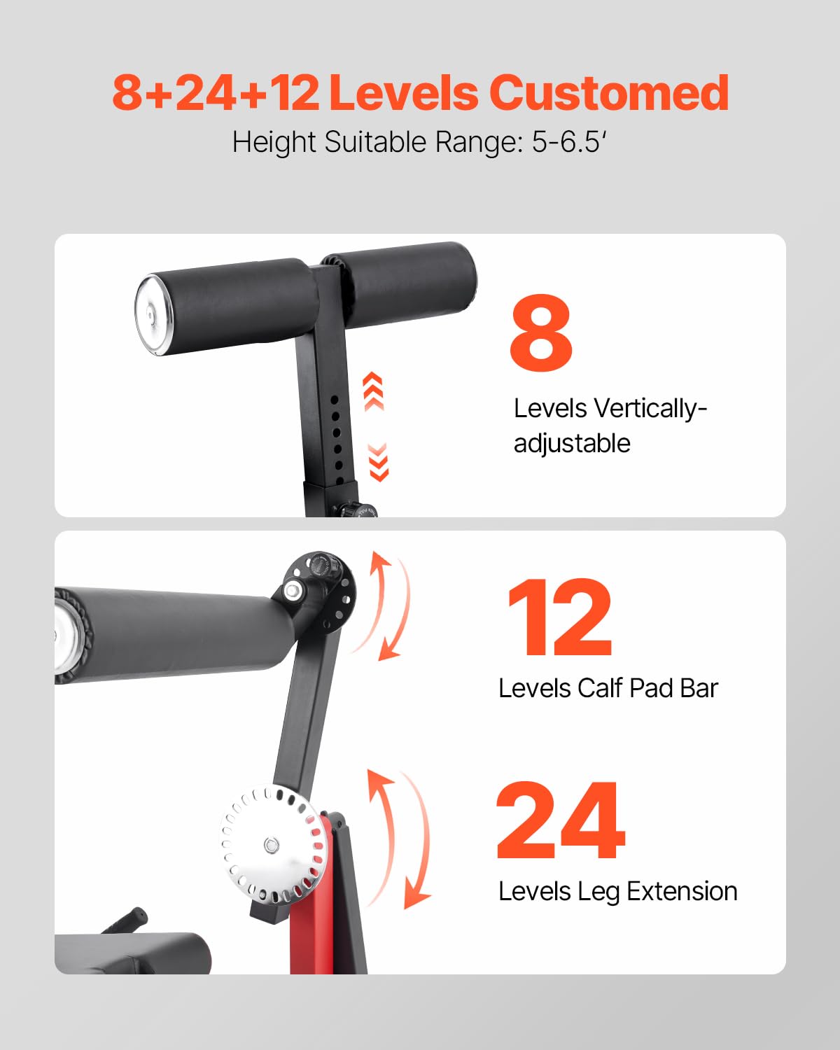 VEVOR Máquina de Extensión y Curl de Piernas, para Ejercicios Especiales de la Parte Inferior del Cuerpo, Banco de Entrenamiento para Gimnasio en Casa, Capacidad de 259 kg, 1065 x 997 x 965 mm