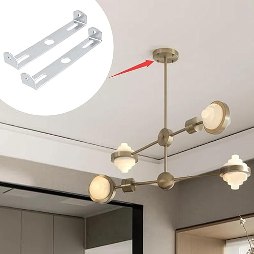 Miniatura 9 de KUMGROT Placa de luz de techo de metal de 4 y 6 pulgadas, soporte de montaje de lámpara colgante de techo, kit de barra transversal, paquete de 4