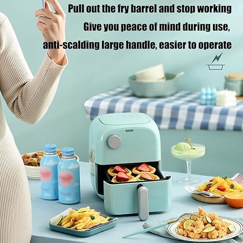 Miniatura 4 de Freidora de aire, 2 cuartos de galón, horno pequeño compacto sin aceite, apto para lavavajillas, recetas exclusivas, pantalla de vidrio templado,