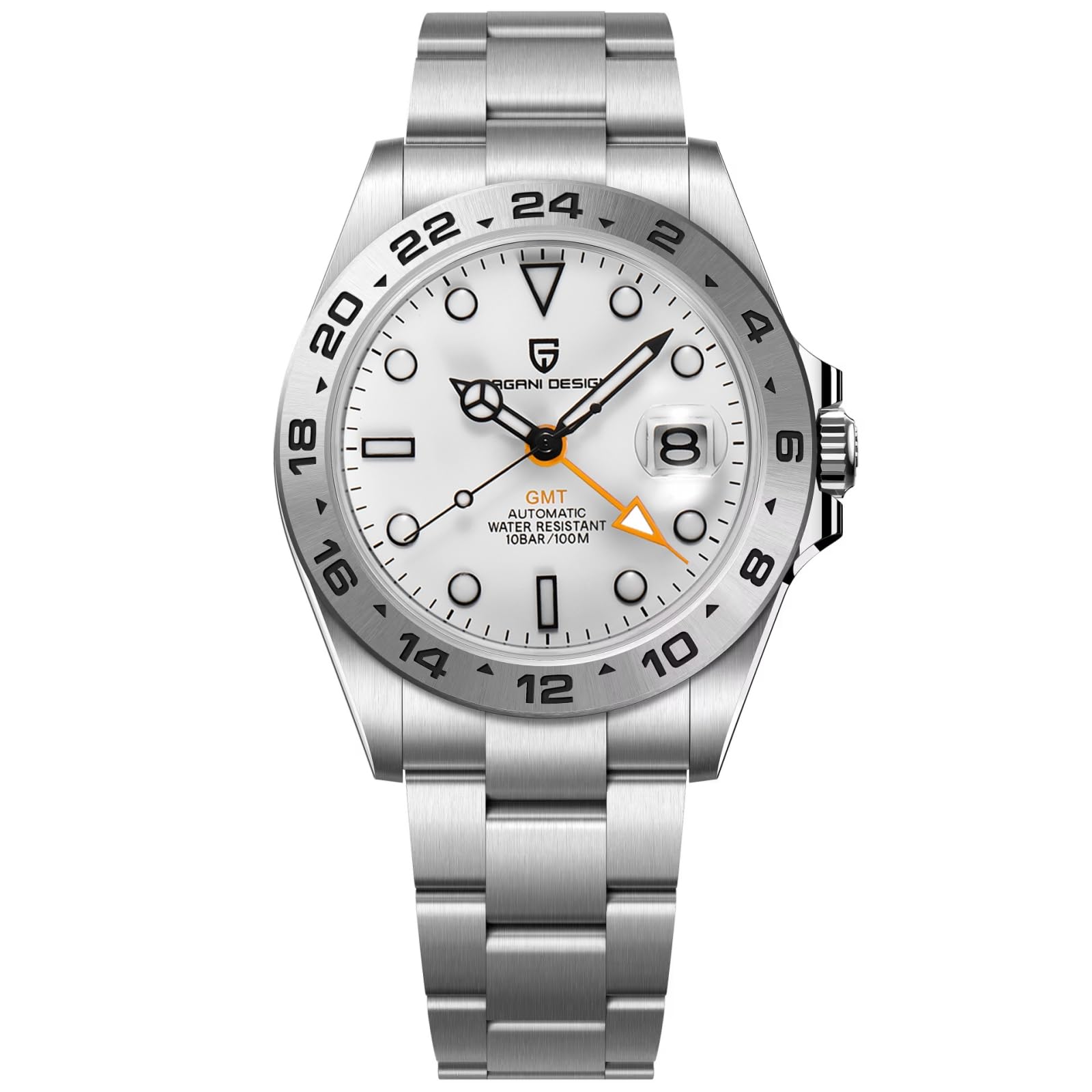 Pagani Design Watches for Men Automatic Mechanical GMT 42mm Sport Waterproof Stainless Steel Sapphire Glass Wrist Watch