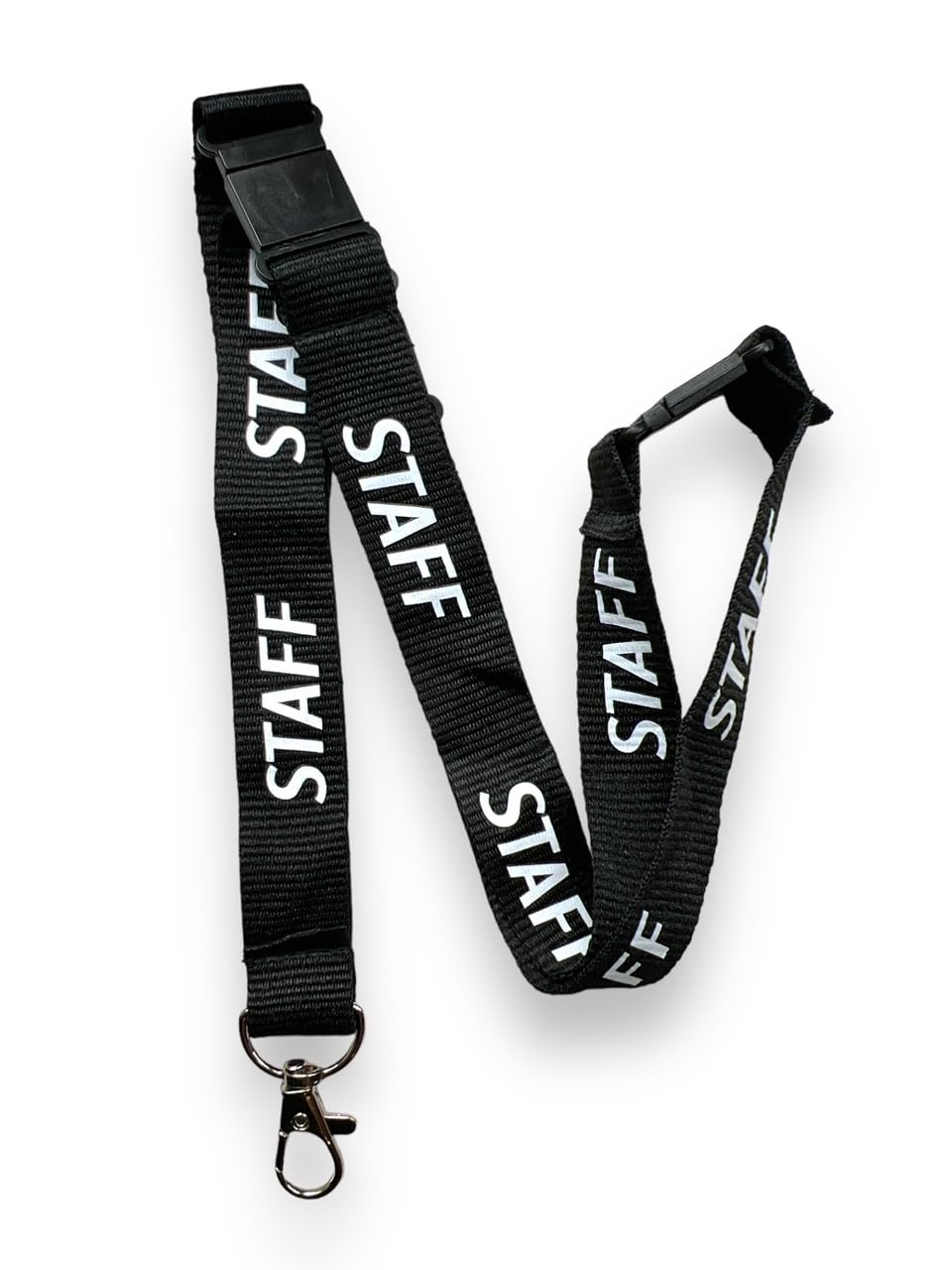 PAC Supplies Global 20mm STAFF Neck Lanyard With 3 Point (Triple) Safety Breakaway (Black, 10) โ image 1