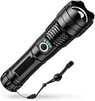 Lanterna Tática T9 LED P50 Recarregável USB – Super Potente com Zoom Ajustável para Trilhas, Vigilância, Acampamento e Caça Linha Premium