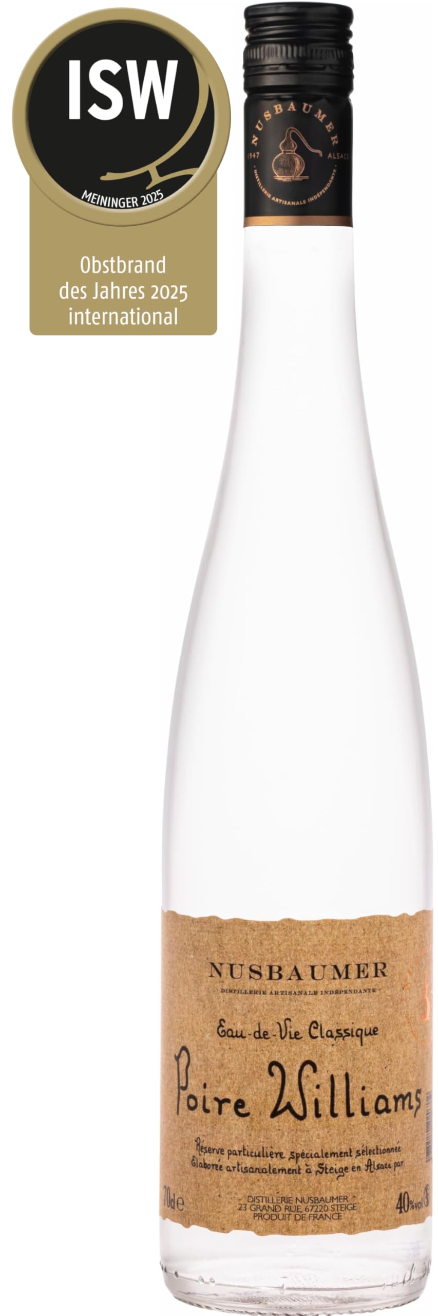 J. Nusbaumer Poire Williams selection Birnenbrand 40Prozent vol. Elsass (1 x 0.7 l)