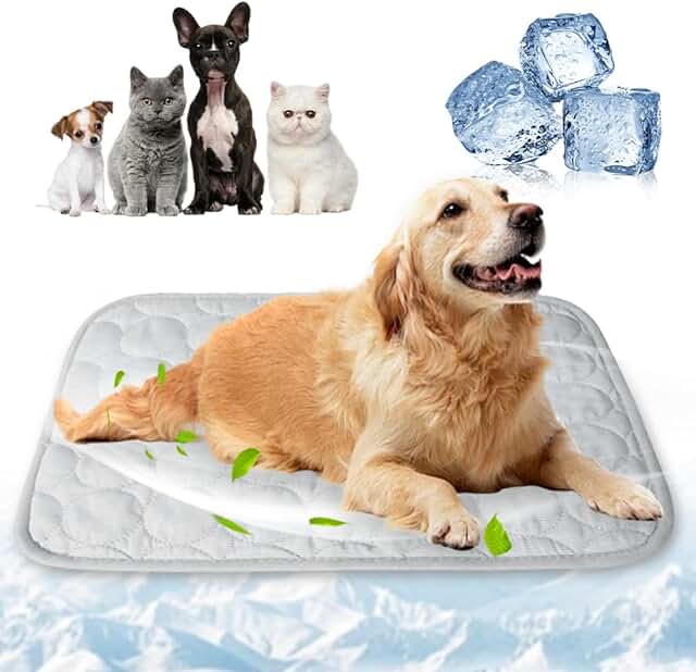 Pocioll Kühlmatte für Hunde & Katzen – Waschbare Haustier Kühlmatte Katze für den Sommer, Kühldecke Hund Selbstkühlende Matte für drinnen & draußen (Hellgrau, XS-40x30cm) product image