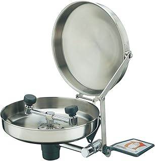 Eyewash Station w/Cover, Wall, SS, 15-5/8 W