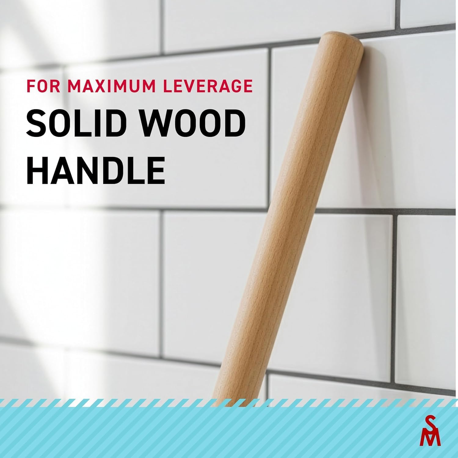 SteadMax Rubber Toilet Plunger, Double Thrust Force Cup, Heavy Duty, Commercial Grade with 18” Wood Handle (Pack of 3)