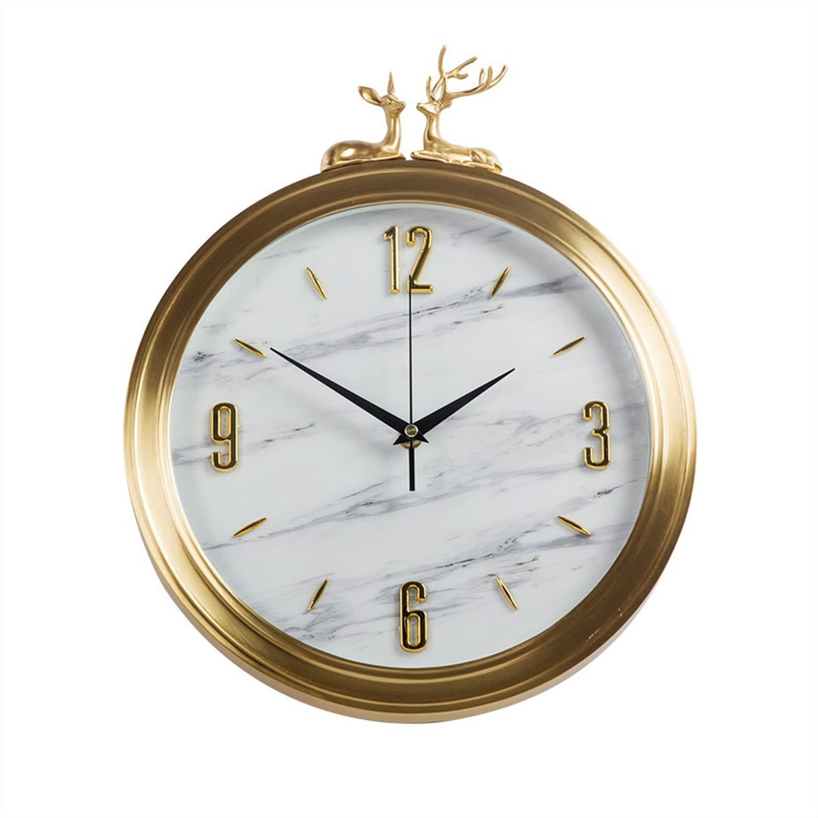 Horloge murale en cuivre chic et silencieuse pour salon de style européen