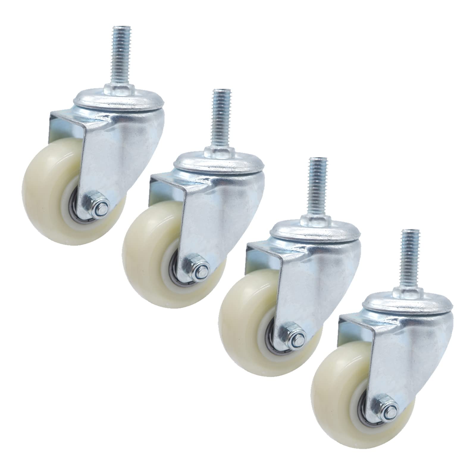 Suwooy 4Nobrakes Swivel Castor 40Mm/50Mm, Castor Wheels Heavy Duty, Furniture Casters, Transport Castors, Nylon Swivel Casters With Brakes, 4 Pcs, Furniture Replacement Castors Wheels,-40Mm/M8