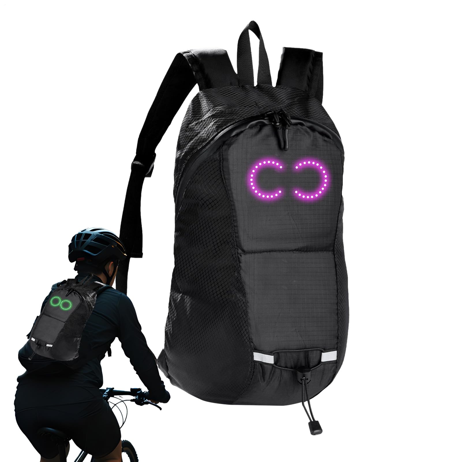 Rucksackbeleuchtung | Rucksack für Laptop, Motiv – Reisetasche, Sicherheit für Fahrrad, Wandern, Camping, Trekking, Reisen im Freien, Schwarz , Se référer au descriptif, Siehe Beschreibung