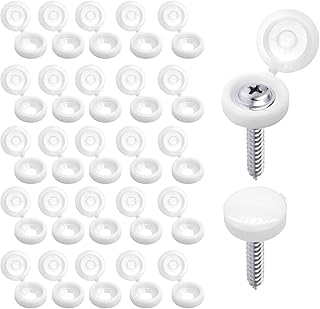 100pcs White Screw Caps Hinged Screw Cover Caps Screw Protection Screw Caps Fold Screw Snap Covers Washer Flip Tops with Storage Box for Covering M4 Screw Heads