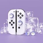 PlayVital Penguin Joystick Caps for Nintendo Switch/OLED, Thumbstick Caps for Switch Lite, Analog Cover for Joycon Thumb Grips - Light Violet