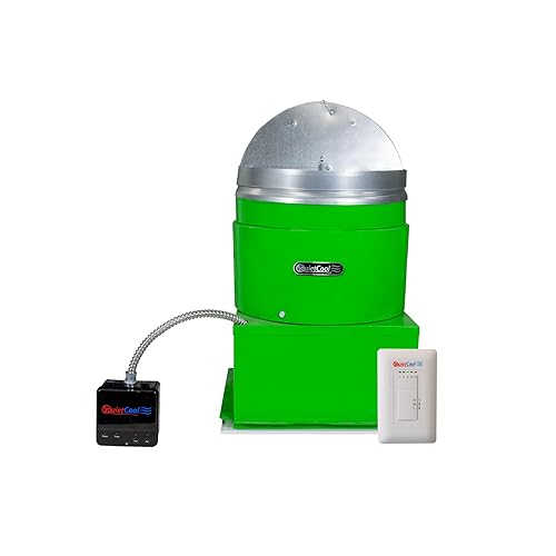 Quietcool GA ES-1500 Ventilador de garaje para toda la casa, 1452 CFM, 47 vatios, amortiguador de incendios integrado, control inalámbrico de RF,