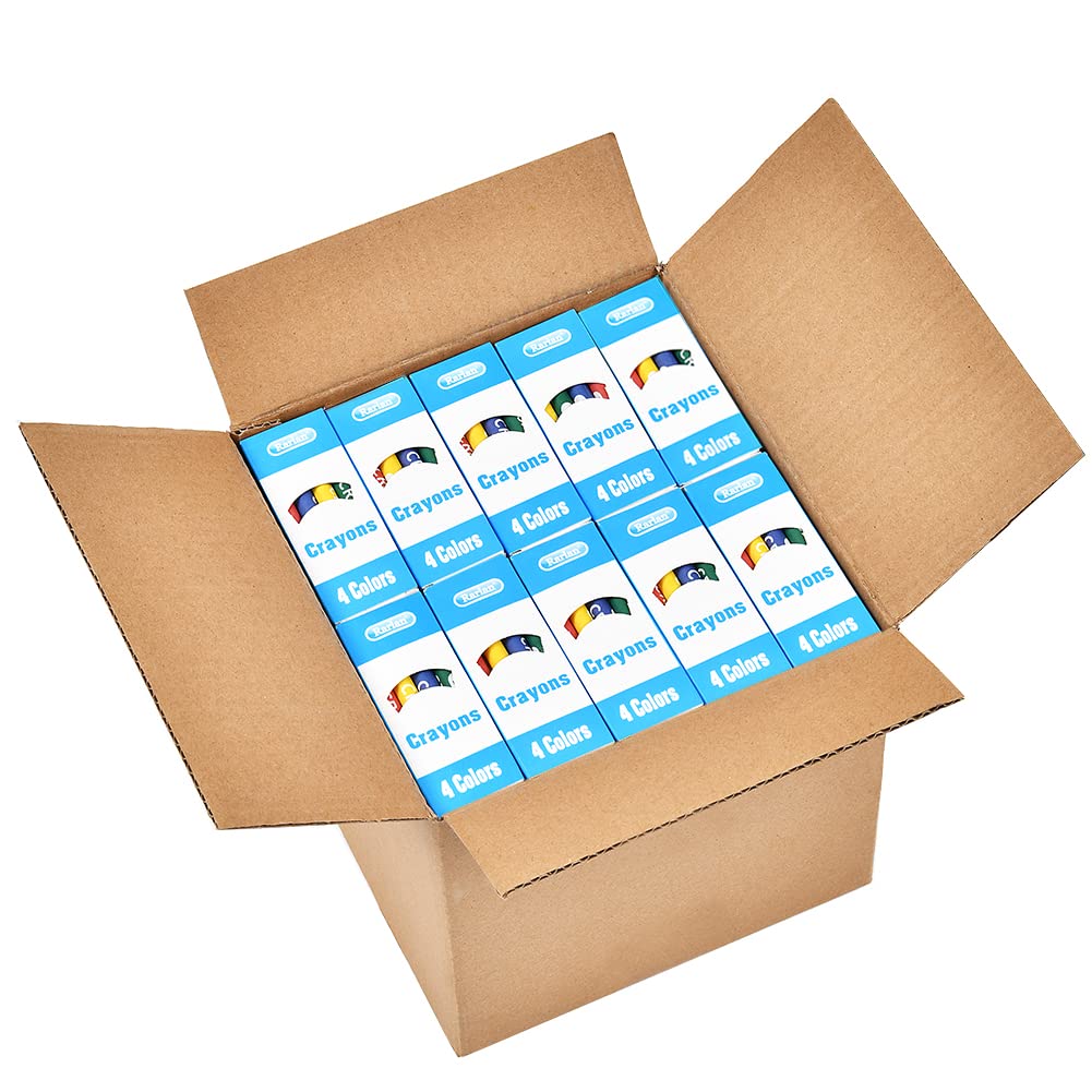 Rarlan Crayons Bulk, 4 Classic Colors, 200 Boxes, 800 Count Crayons