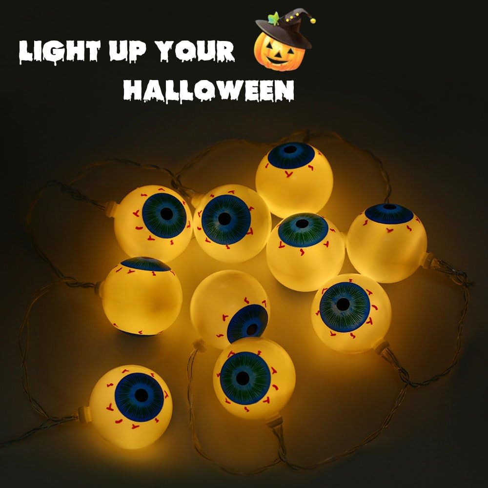 LAB OUTLET Eyeball String Lights Halloween Day Lights Party Home ...