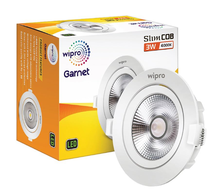 Wipro Garnet 3 W Slim COB Downlight for False Ceiling | Neutral White (4000K) | Ceiling or Cabinet Light with Adjustable Optics | Pack of 1-image-3