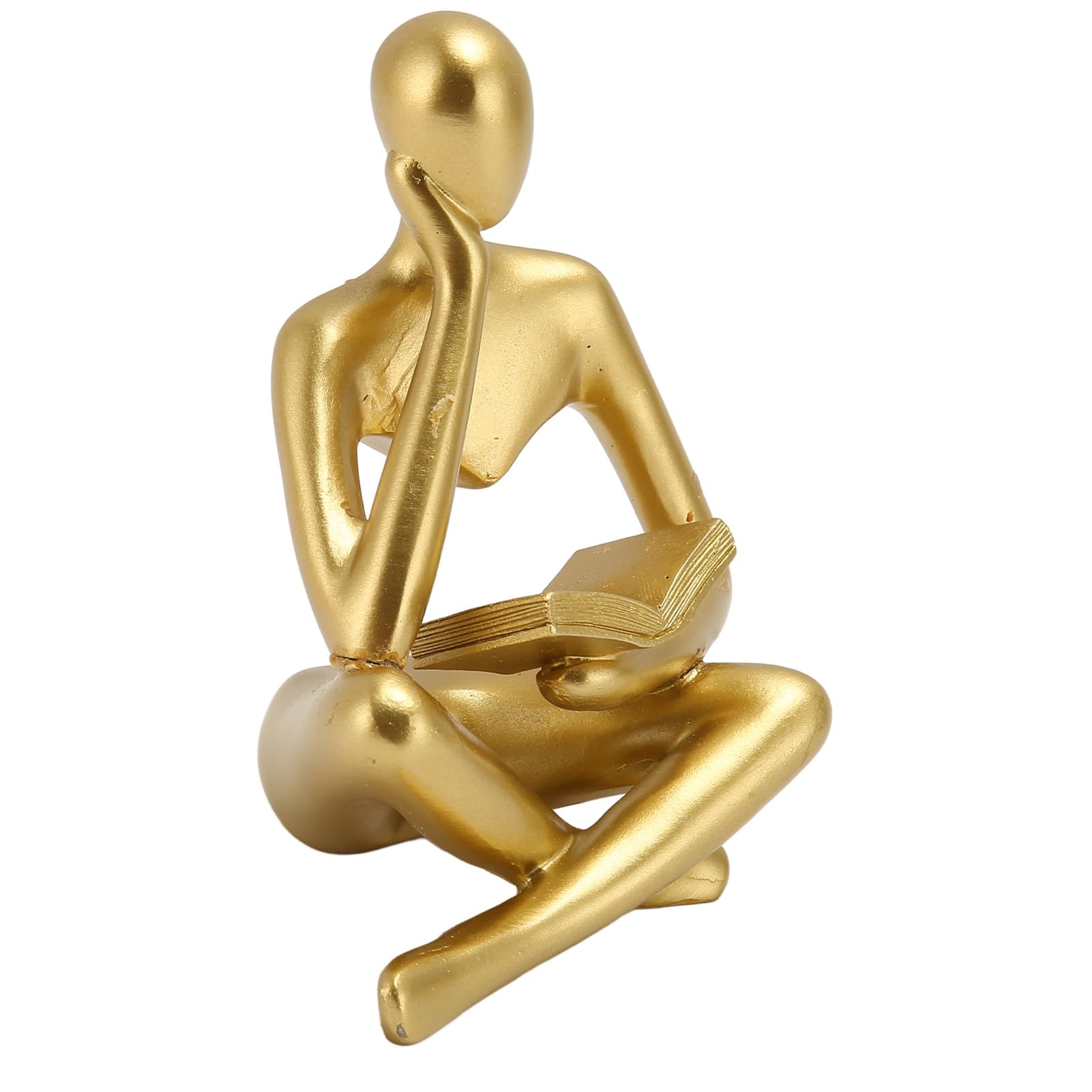 HERCHR Pensatore Statuetta, Sculture Innovativa Signora Lettura Polpa Stampaggio Ufficio Studio Libreria Ornamenti(oro)