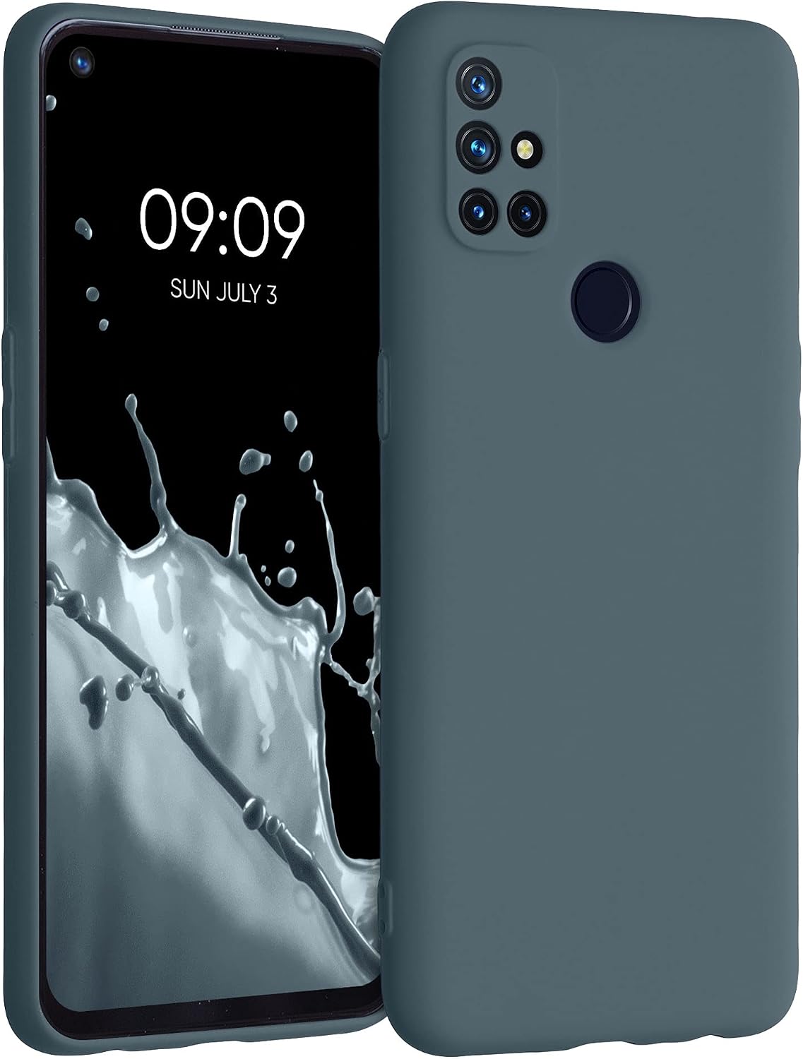 kwmobile Case Compatible with OnePlus Nord N10 5G Case - Soft Slim Protective TPU Silicone Cover - Dark Slate