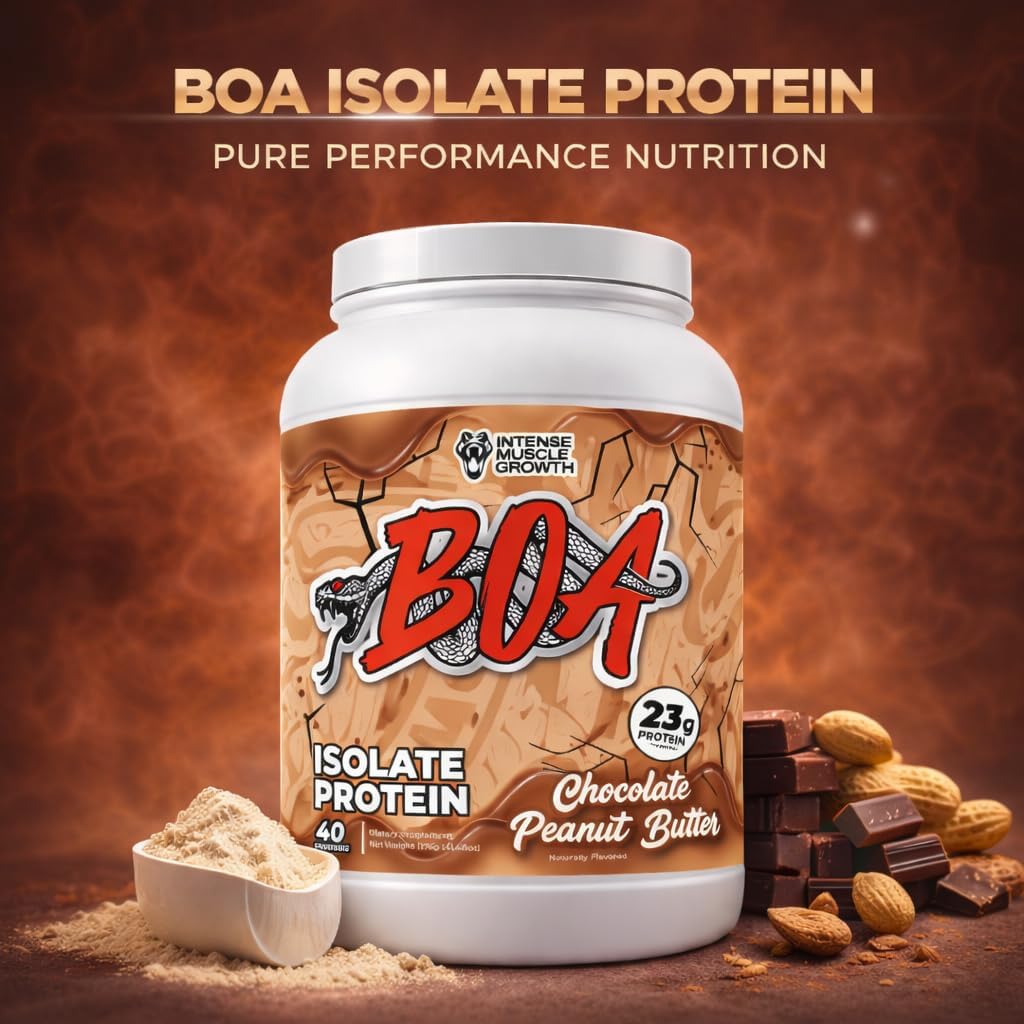 BOA Isolate Protein with Vitamin B6 and Zinc - Low-Sodium Whey Protein Isolate 23g of Protein per Scoop - (Chocolate Peanut Butter - 40 Servings)