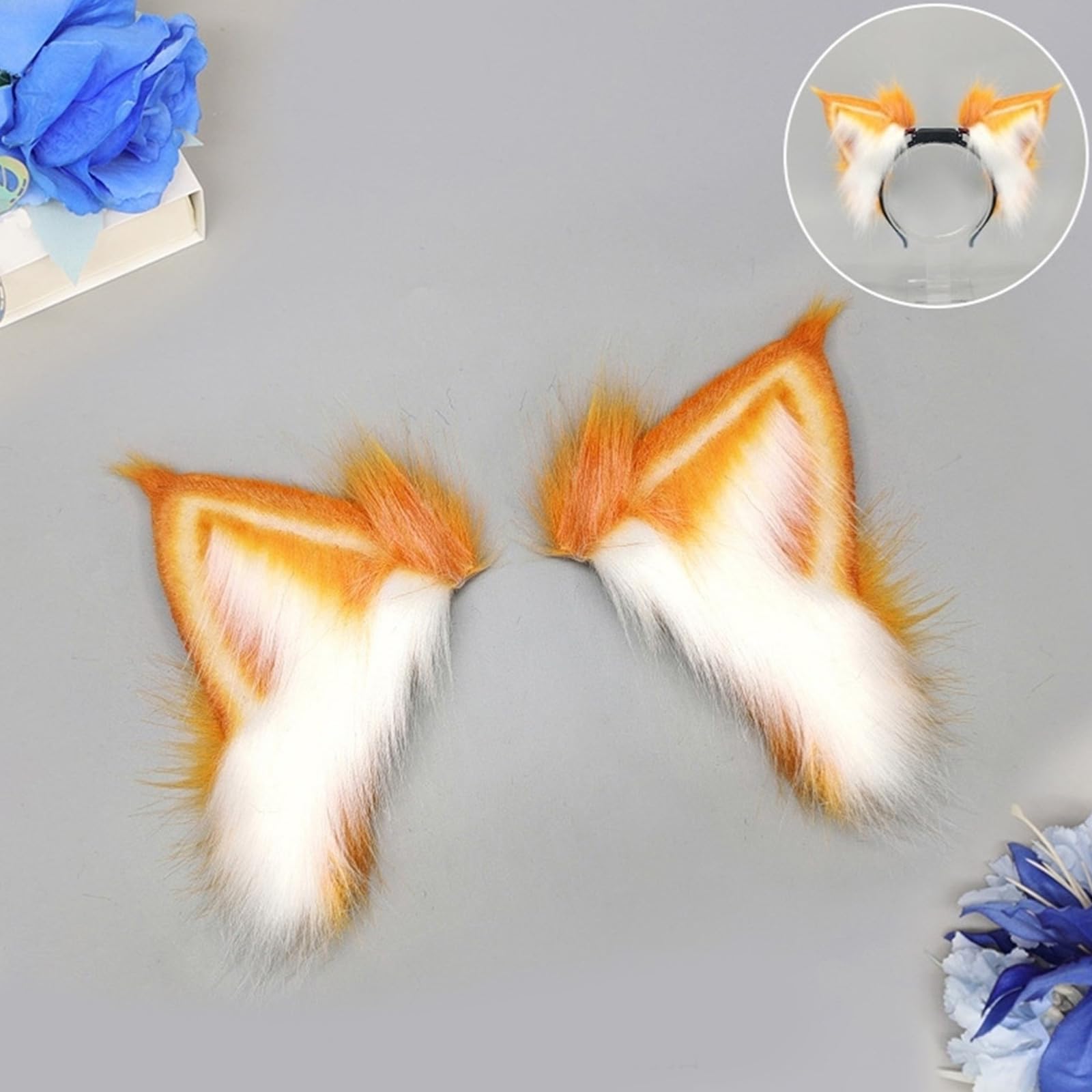 COSPLAY-Diadema con orejas de gatito, diadema con orejas de animales, gatito peludo, fiesta de carnaval, disfraz de fiesta peludo animado, diadema con orejas de gato móvil