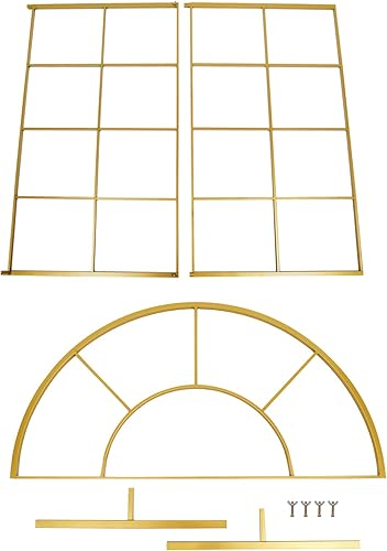 Miniatura 4 de Arcos de boda de metal dorado de 3.9 x 6.5 pies de ancho x 6.5 pies de alto para ceremonia, soporte de arco de hierro para arco de globos para