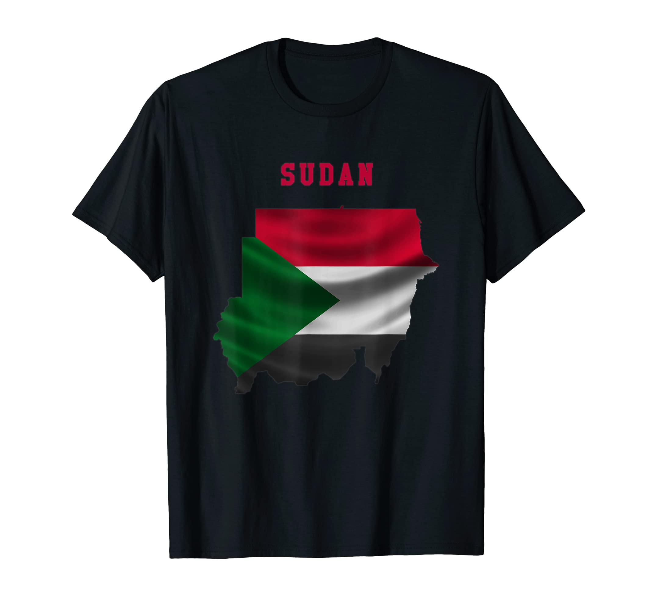 Wavy Sudani Flag inside Map of Sudan tee shirt T-Shirt