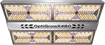 OptiGrowX480 LED Grow Light, Full Spectrum for 4x4 Grow Tent