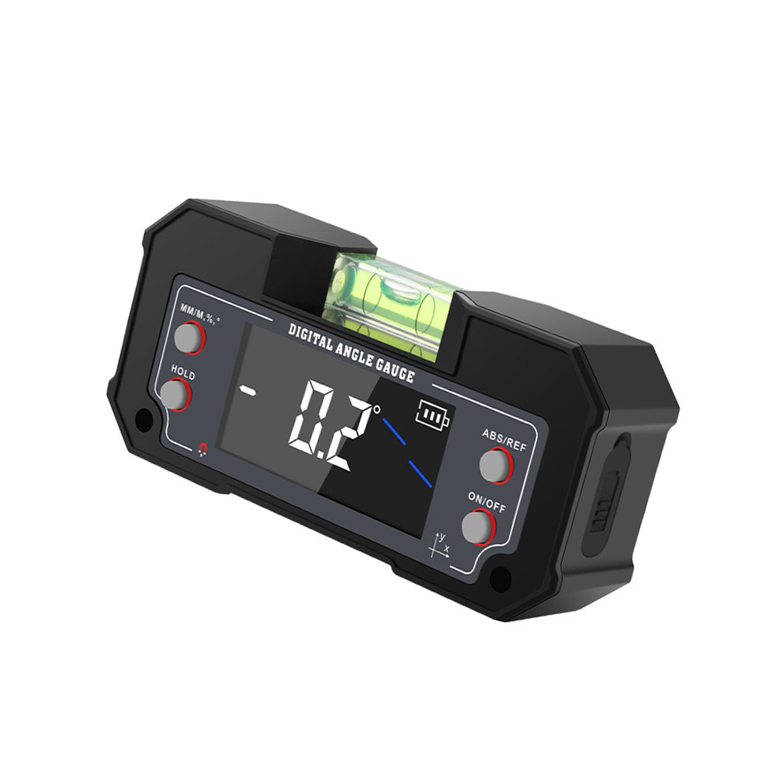Medidor de inclinación digital compacto para paradas nocturnas, herramienta de lectura de viales de burbujas con resolución de 0.1° para controles de configuración de estacionamiento durante