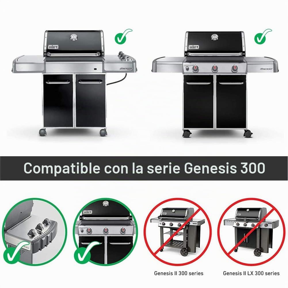 onlyfire Parrilla de Acero Inoxidable para Barbacoas de Gas Weber Genesis 300 Series, Rejilla Grill para Genesis E/S-310/320/330, EP-310/320/330 (2007-2016), Recambio para Weber 7528, 2 Piezas
