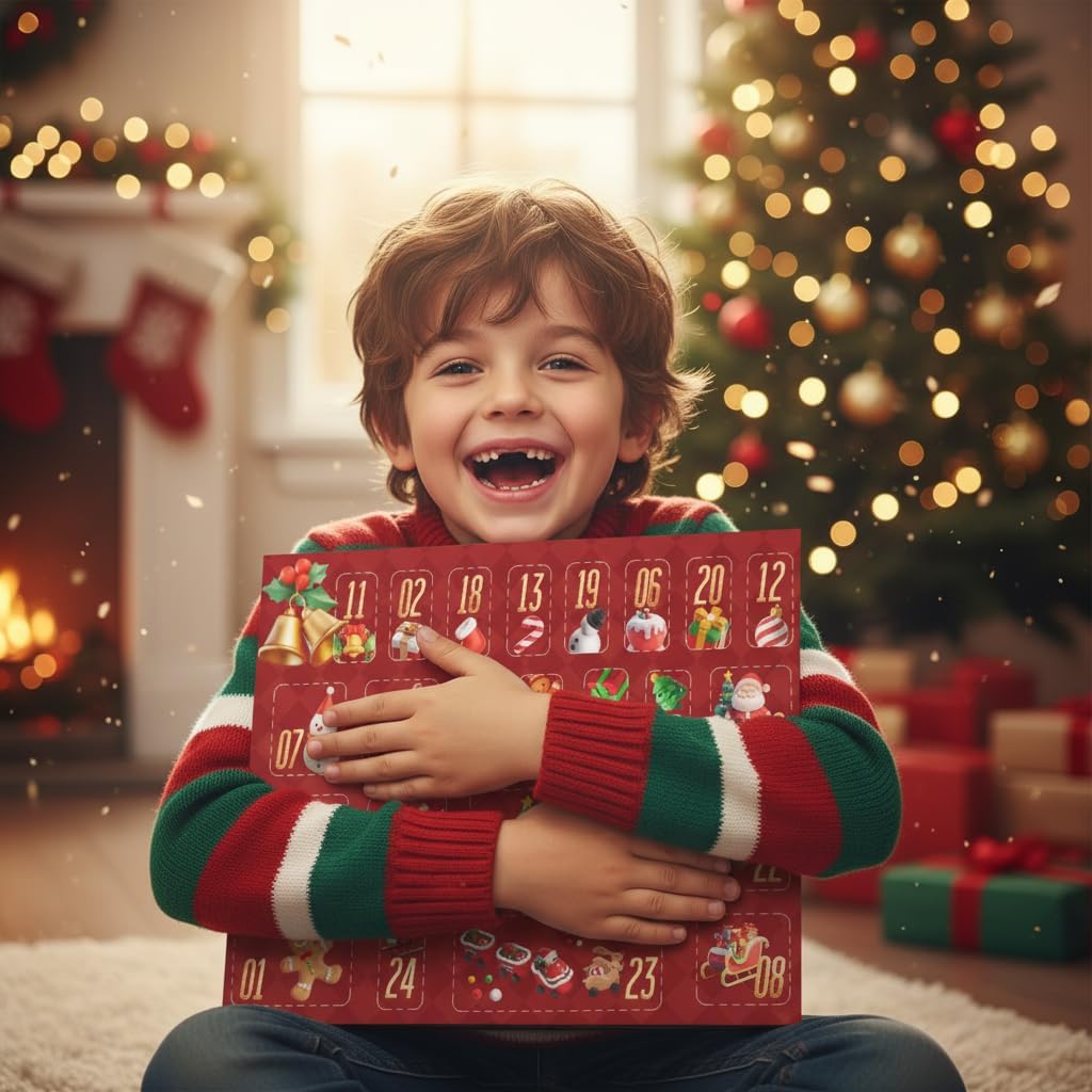 2025 Christmas Advent Calendar Magnetic Building Blocks Set, 24 Days Holiday Countdown Calendar Magnetic Christmas Trees Bricks Building Toys Kit, Creative Xmas Gifts for Adults Teens Kids (A1)