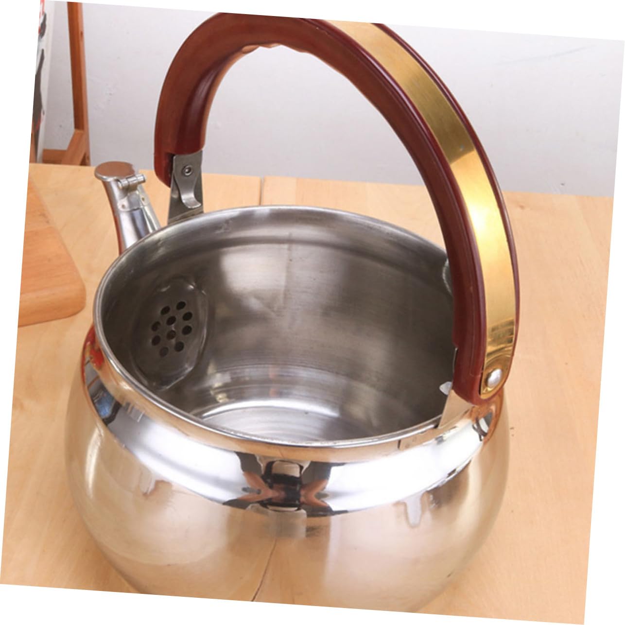 Hervidor de Agua y Plateado Silbato de Acero Inoxidable Capacidad Grande de 4l Resistente para Cocina y Estufa