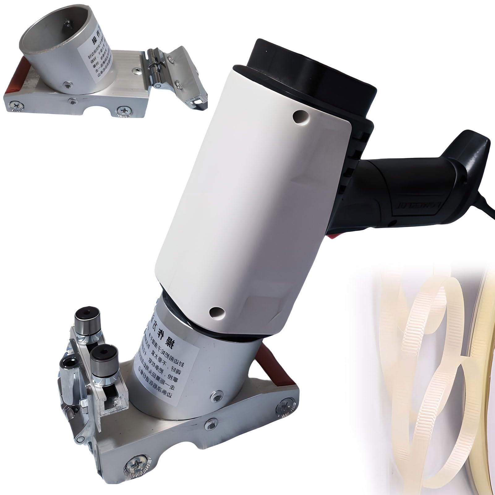 Htdre Hot Melt Edge Banding Machine - Portable Hot Air Gun With Folding Caliper, Woodworking Edge Bander With Silicone Rollers For Curved Edges