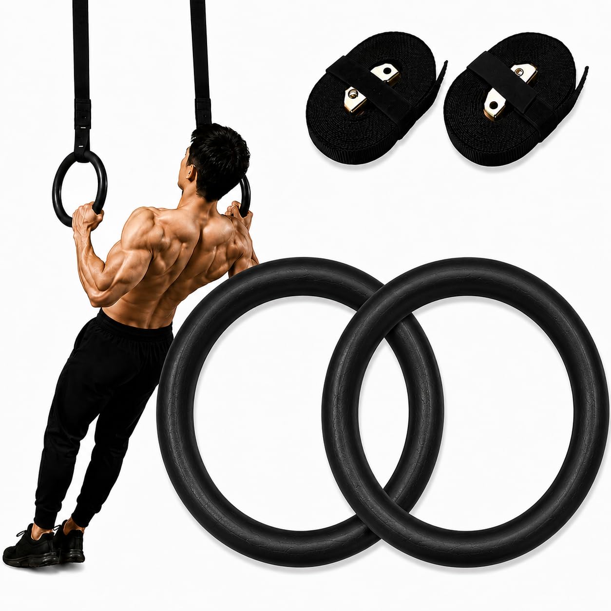 Geum オリンピック 体操吊り輪 Crossfit Gym Ring 自宅でも…