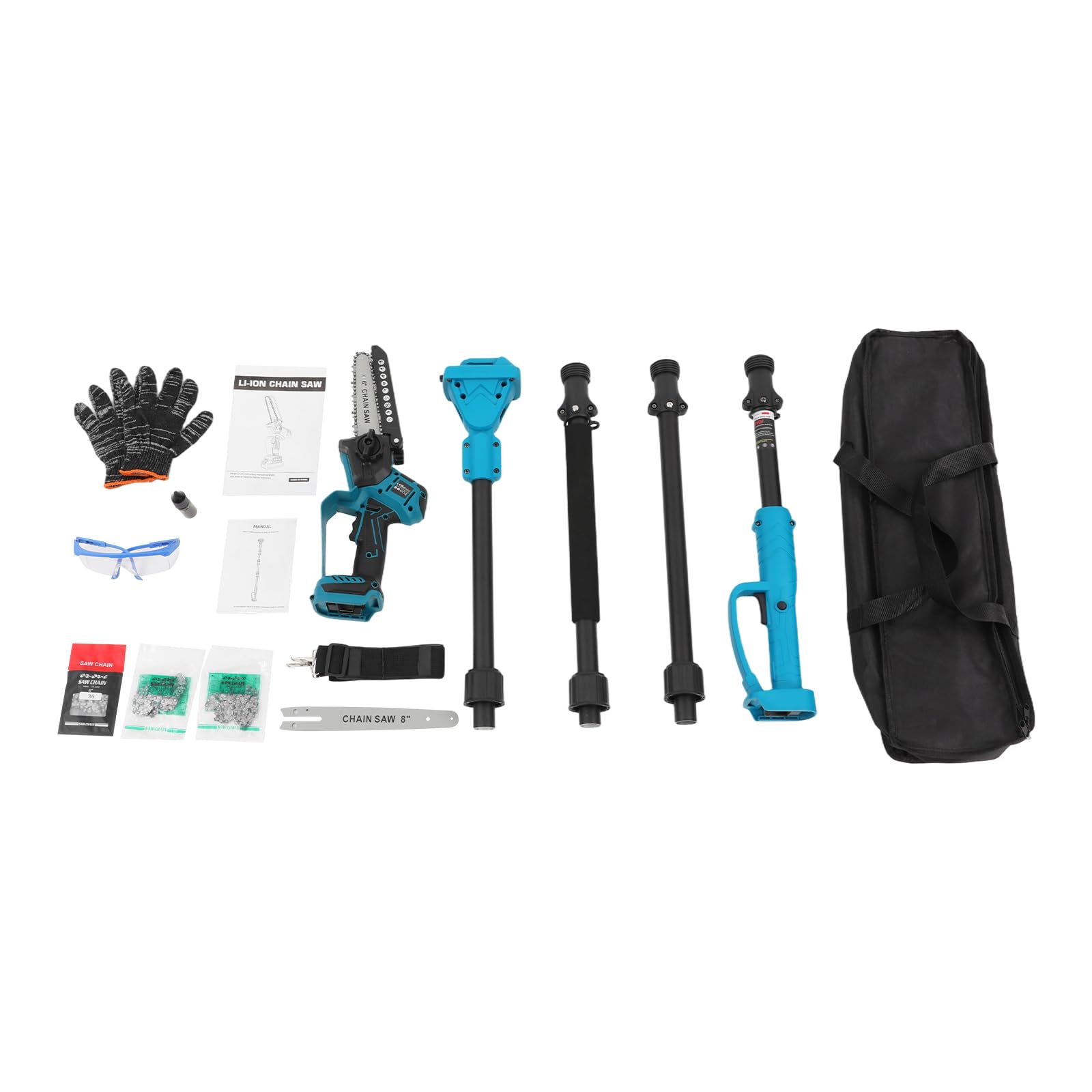 Sierra Para Ramas, 2 En 1 Motosierra De Podar 6&8 Pulgadas | Minisierra De Cadena Recargable Y Podadora Eléctrica Telescópica Compatible Con Makita De 18 V (Sin Batería)