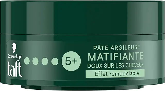 Cire à cheveux Taft Pâte Argileuse Matifiante Schwarzkopf - Fixation forte 24h - 75 ml