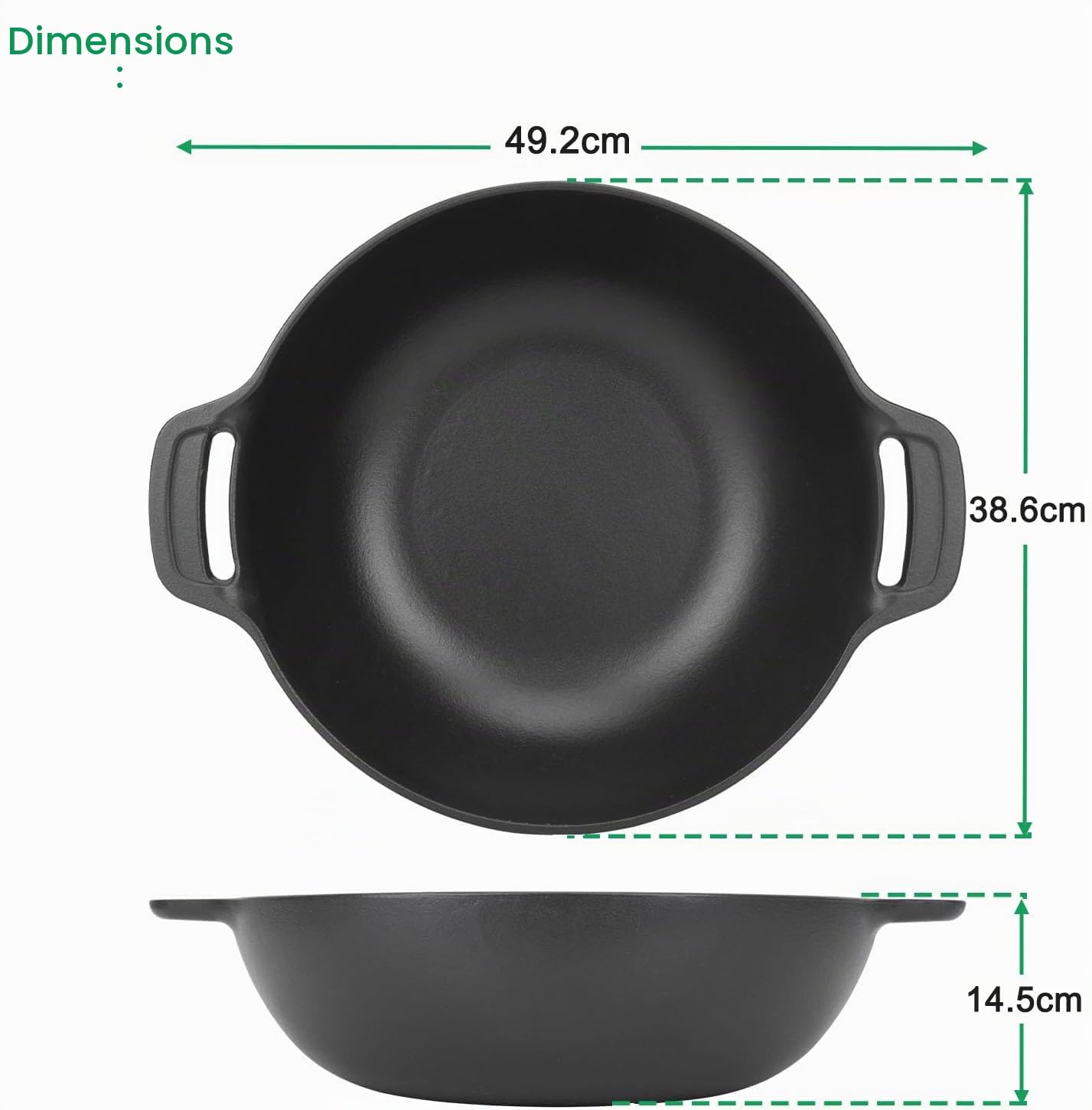 WELL GRILL Wok en Fonte pour système de Barbecue Weber Gourmet, Barbecue à gaz et Barbecue à Charbon, poêle à Wok en Fonte pour Enders Switch Grid Rust System, Barbecue à gaz, Accessoires de grilles