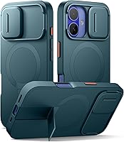 Vista 93 de SURITCH Funda para iPhone 14 Pro Max con cubierta magnética para cámara deslizante y soporte ajustable, compatible con MagSafe, funda protectora