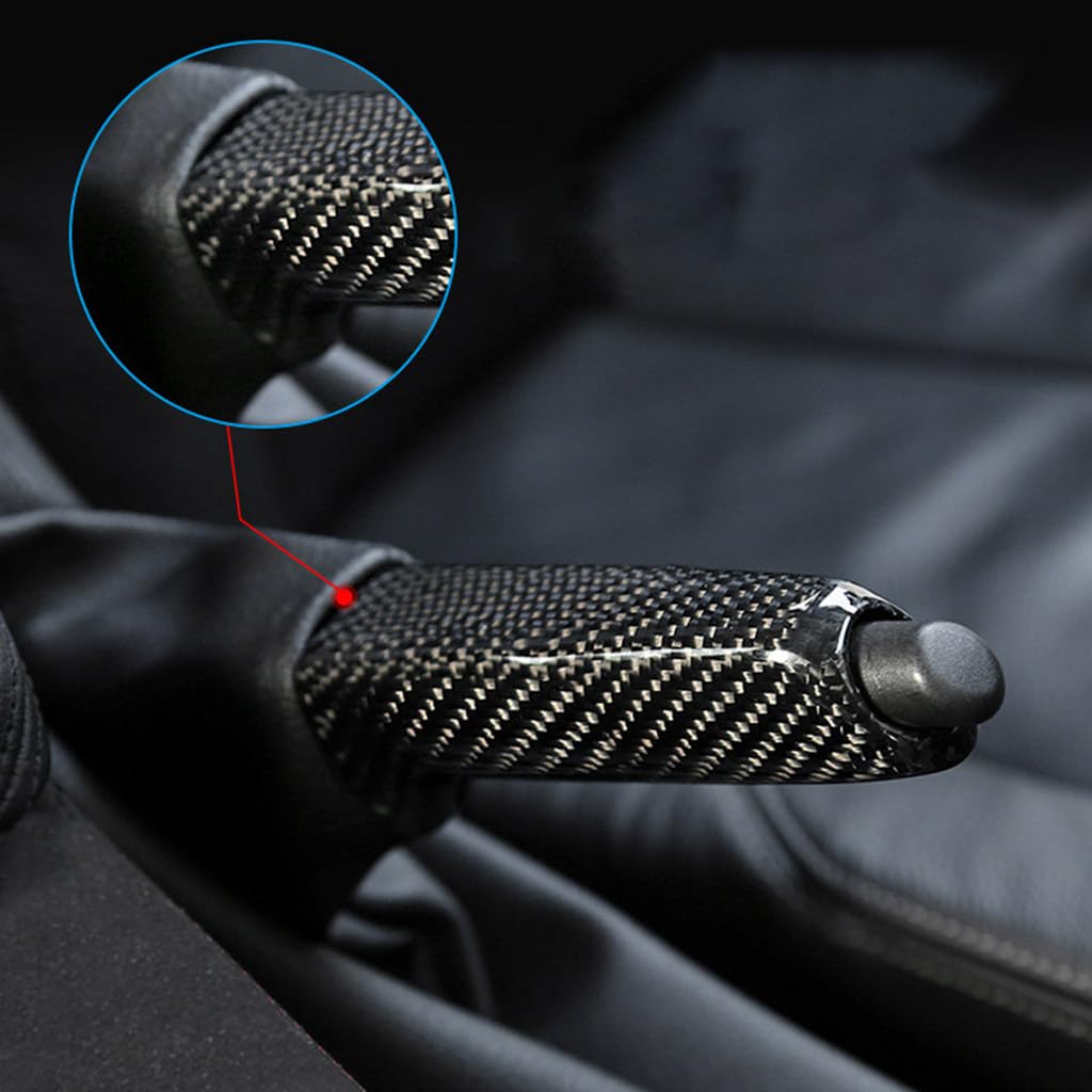 Per E90 E92 F30 In Fibra di Carbonio Auto Freno A Mano Manopole Copertura Fancy Interior Accessorio In Fibra di Carbonio Parcheggio Maniglia Copertura Interni Auto Decorazione Accessorio