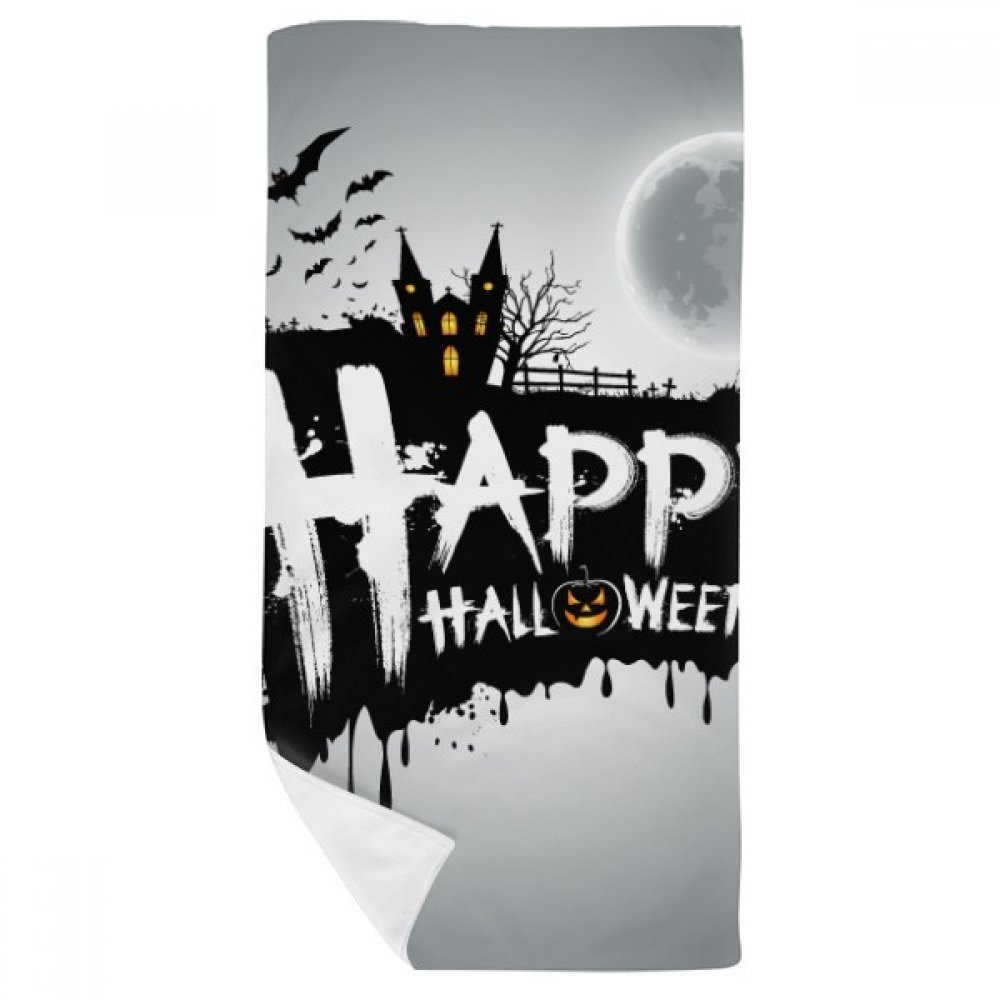 Serviette de bain Halloween douce drap de toilette fantôme multicolore
