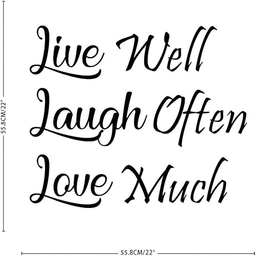 Miniatura 2 de Adhesivo de pared reutilizable con texto en inglés Live Well Laugh Often Love Much Kitchen Home Decor Wall para sala de juegos, sala