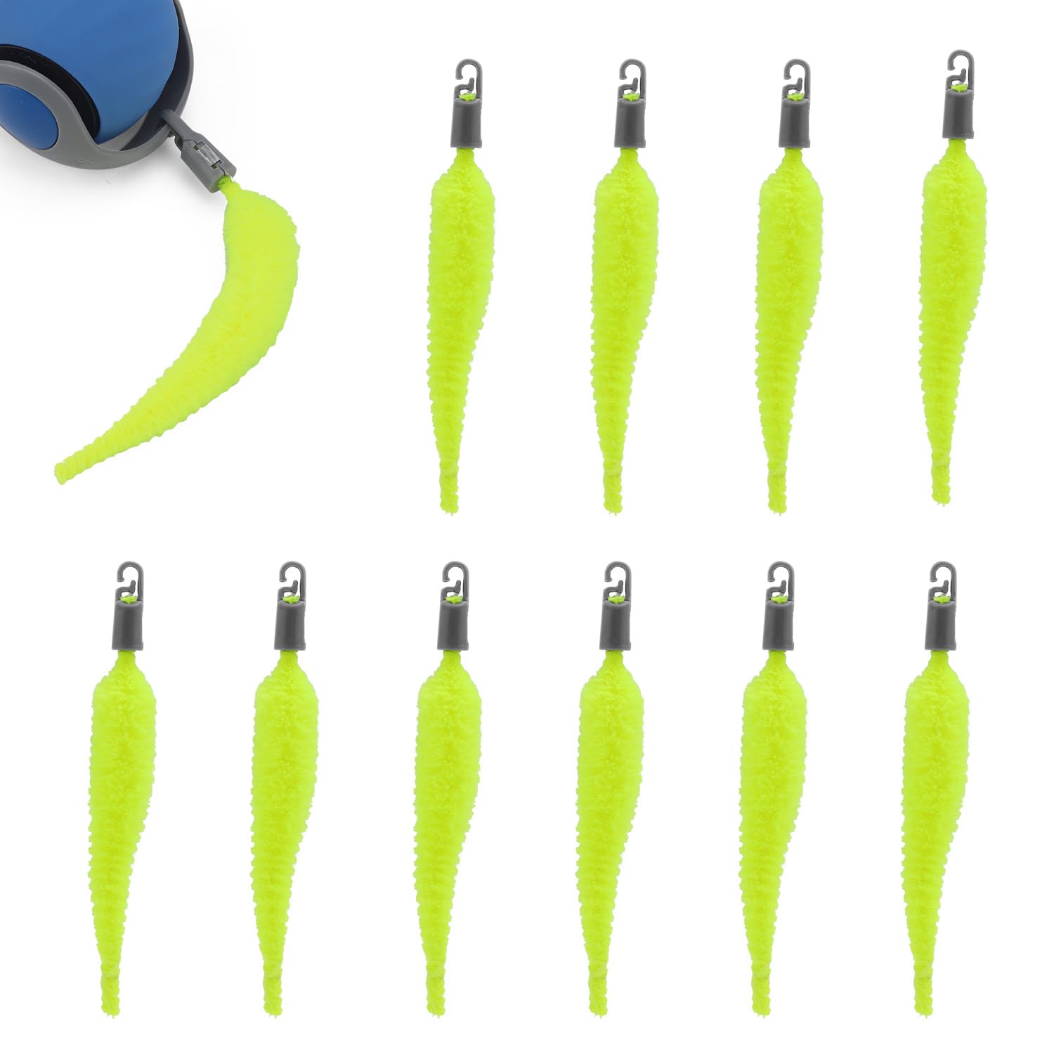 BOXOB 10pcs Cat Ball Replacement Tails, Kitten Wand Toy Worm Refills Interactive Toy Accessories Automatic Moving Rope Supplies