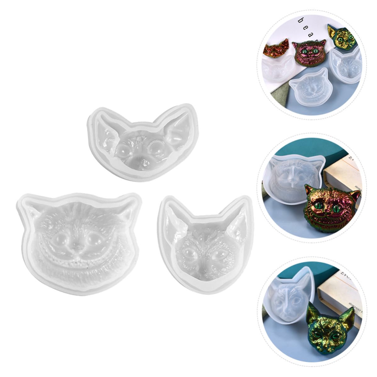Abaodam 9 Pezzi Stampo in Silicone per Epossidica a Forma di Animale Design Adorabile, Facile da Usare da Sformare, per DIY e Artigianato Creativo Bianco