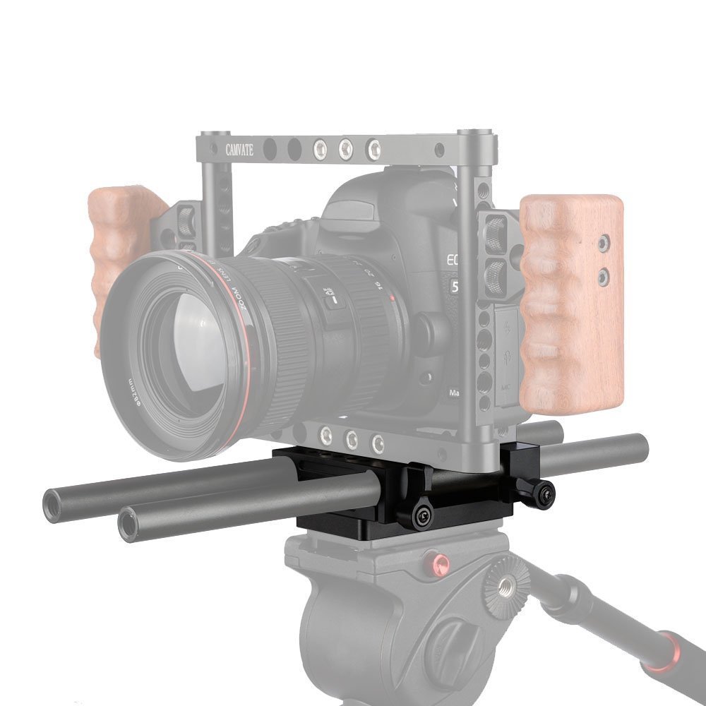 CAMVATE Podstawa do montażu statywu w/ 2 klocki 15 mm do montażu na ramieniu DSLR Rig