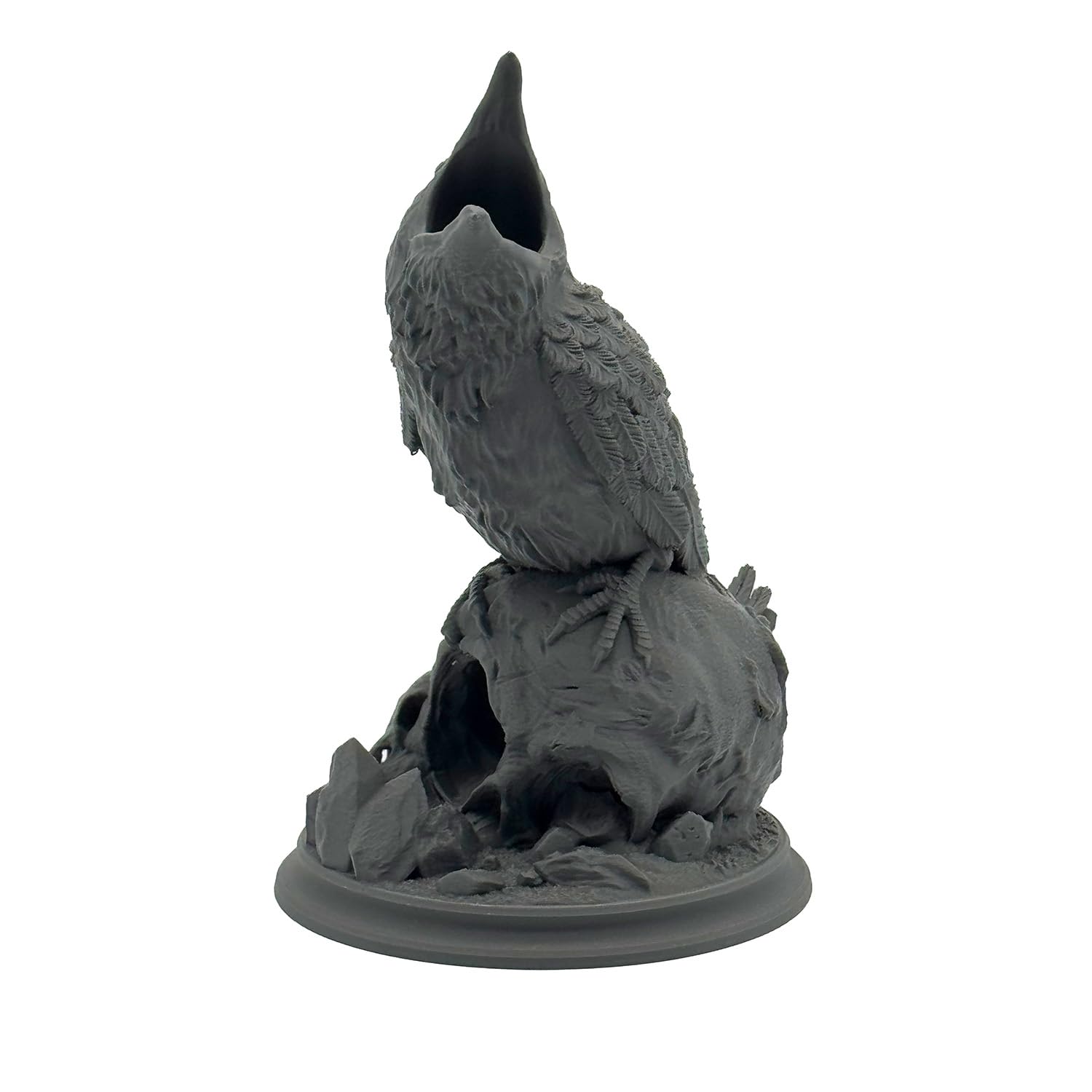 Rabe auf Totenkopf Würfelturm für Würfel bis 25mm | DND Raven Dice Tower Made in Germany | Tabletop RPG Pen & Paper DSA Gothic Fantasy | Deko zum Bemalen | Geschenk Rollenspieler