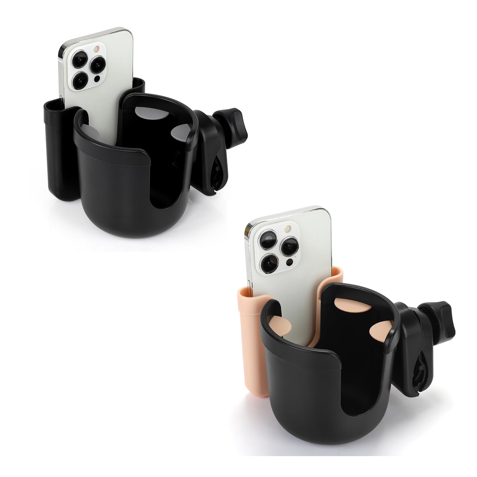 Accmor Wheelchair Cup Holder with Phone Holder, ﻿Universal 360° Rotatable Walker Cup Holder Rollator Scooter Accessory