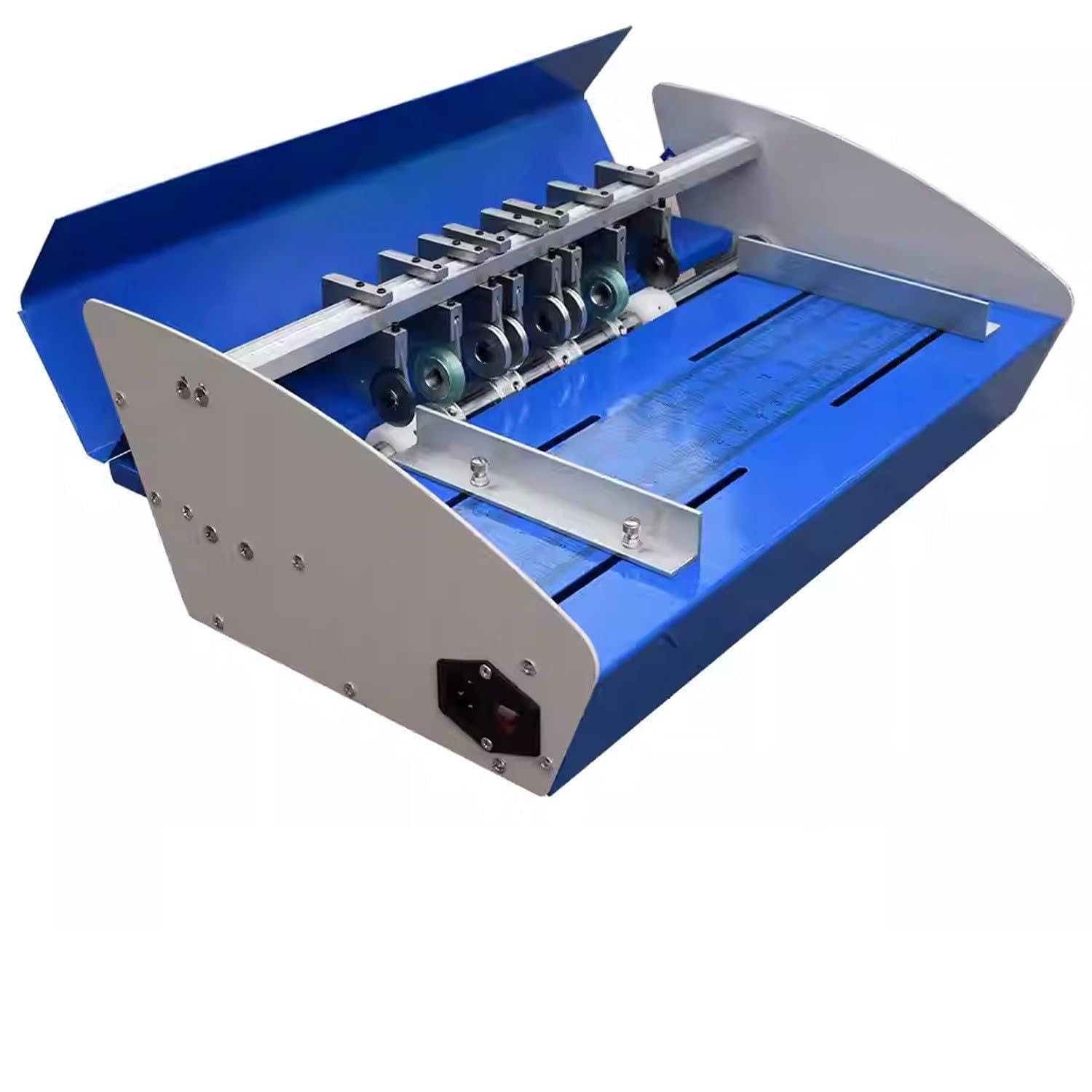 Macchina per piegatura elettrica 3 in 1 per carta, perforatrice multifunzione con profondità regolabile e righello per documenti professionali, biglietti, inviti