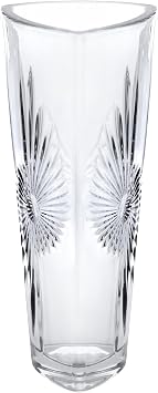 Crystal-Look Glass Flower Vase Centerpieces for Tables 11.5" x 5" Star Design Glass Vase Candle Holders Wedding Decor Vases for Centerpieces, Home & Event Decorations - Royal Imports